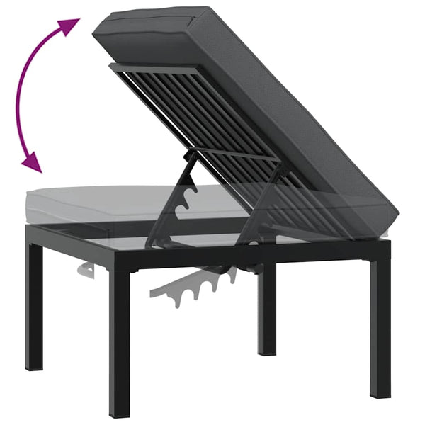 4-tlg. Garten Sofagarnitur Schwarz Aluminium