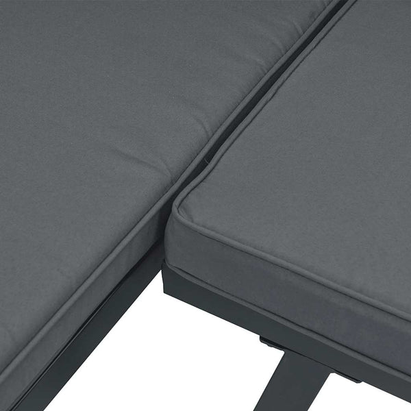4-tlg. Garten Sofagarnitur Schwarz Aluminium