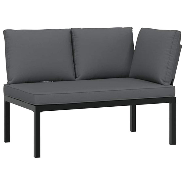 5-tlg. Garten Sofagarnitur Schwarz Aluminium