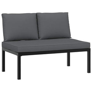 5-tlg. Garten Sofagarnitur Schwarz Aluminium