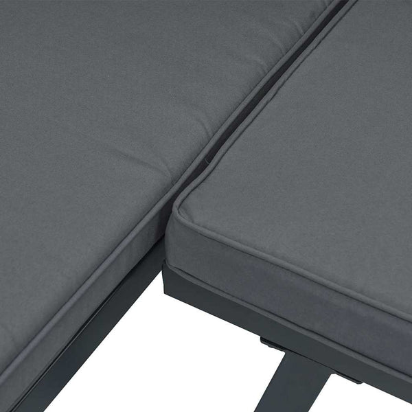 5-tlg. Garten Sofagarnitur Schwarz Aluminium