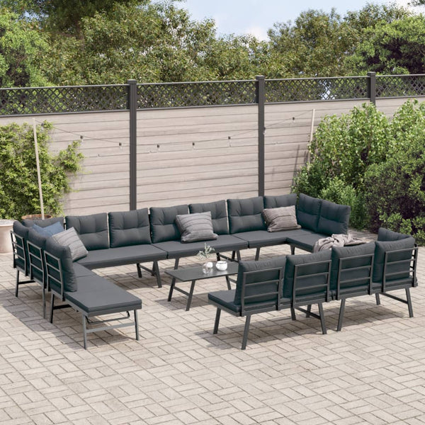 9-teilige Garten Sitzgruppe mit Kissen