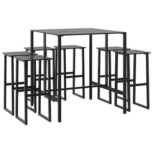7-teiliges Gartenbar-Set Schwarz Stahl