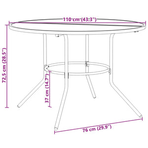 7-teiliges Gartenstuhl-Set aus Stahl