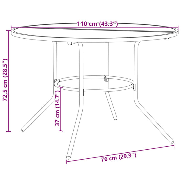 7-teiliges Gartenstuhl-Set aus Stahl