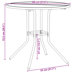 Verstellbares Gartenstuhl-Set, 3-teilig