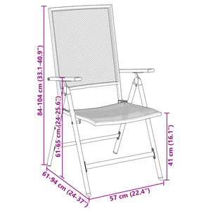 Verstellbares Gartenstuhl-Set, 3-teilig