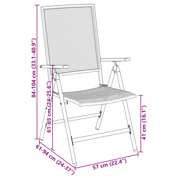 Verstellbares Gartenstuhl-Set, 3-teilig