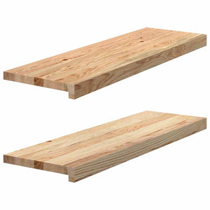vidaXL Stair Treads 2 pcs. Untreated 80x30x2 cm Solid Oak Wood