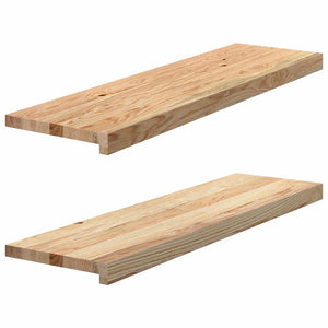 vidaXL Stair Treads 2 pcs. Untreated 90x30x2 cm Solid Oak