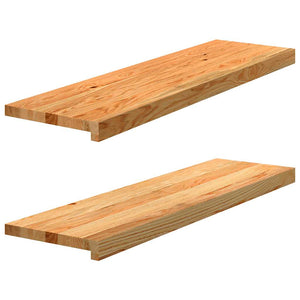 vidaXL Stair Treads 2 pcs. Light Brown 90x30x2 cm Solid Oak Wood