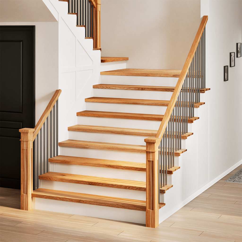 vidaXL Stair Treads 2 pcs Light Brown 120x30x2 cm Solid Oak Wood