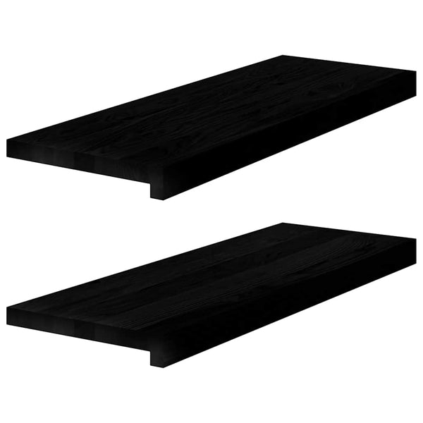 vidaXL Stair Treads 2 pcs Dark Brown 70x25x2 cm Solid Oak Wood
