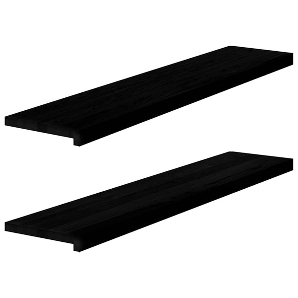 vidaXL Stair Treads 2 pcs. Dark Brown 120x25x2 cm Solid Oak Wood