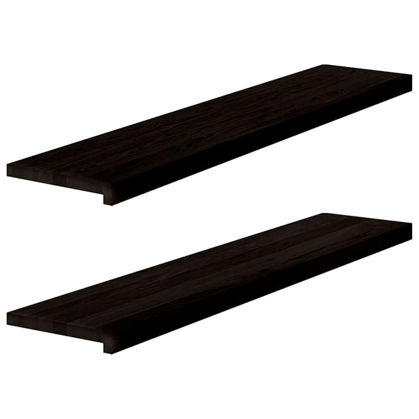 vidaXL Stair Treads 2 pcs Dark Brown 120x30x2 cm Solid Oak Wood