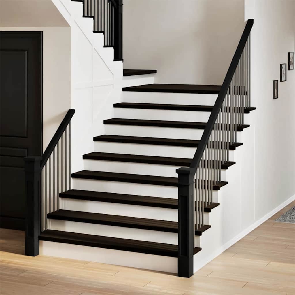 vidaXL Stair Treads 2 pcs Dark Brown 120x30x2 cm Solid Oak Wood