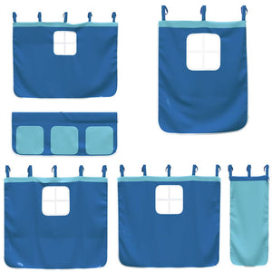 vidaXL Bunk Bed with Curtains Blue 90x200 cm Solid Pine Wood