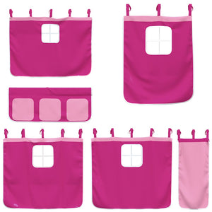 vidaXL Bunk Bed with Curtains Pink 90x200 cm Solid Pine Wood