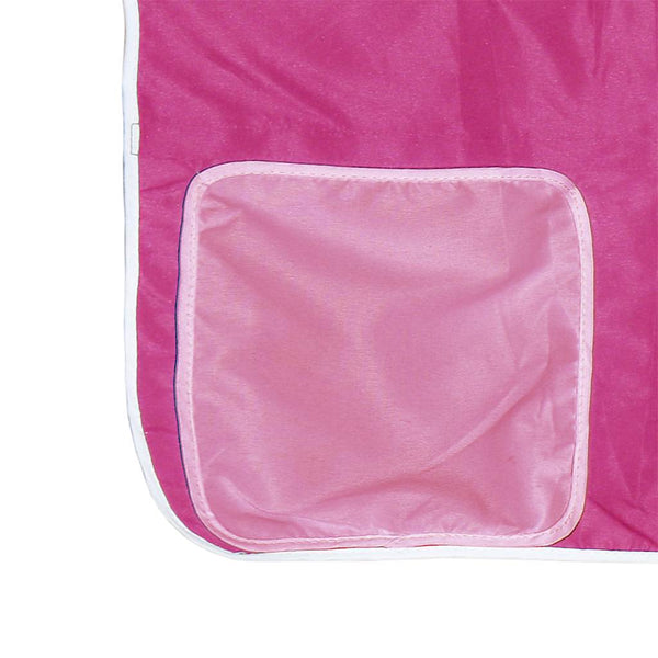 vidaXL Bunk Bed with Curtains Pink 75x190 cm Solid Pine Wood