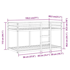 vidaXL Bunk Bed with Curtains Pink 75x190 cm Solid Pine Wood