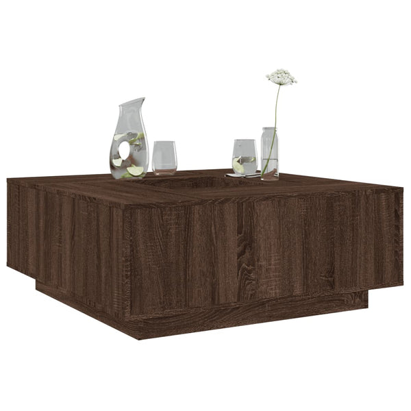 vidaXL Coffee Table Brown Oak-look 100x100x40 cm Engineered Wood