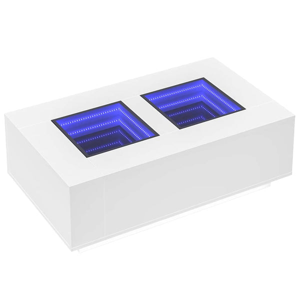 vidaXL Coffee Table with Infinity LED White 116x69x40 cm