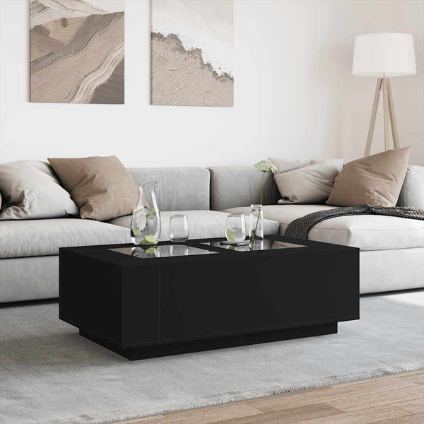 vidaXL Infinity LED Coffee Table Black 116x69x40 cm