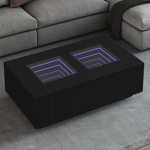 vidaXL Infinity LED Coffee Table Black 116x69x40 cm