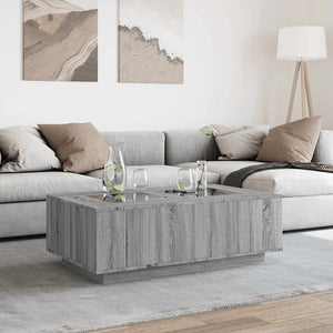 vidaXL Coffee Table with Infinity LED Sonoma Grey 116x69x40 cm