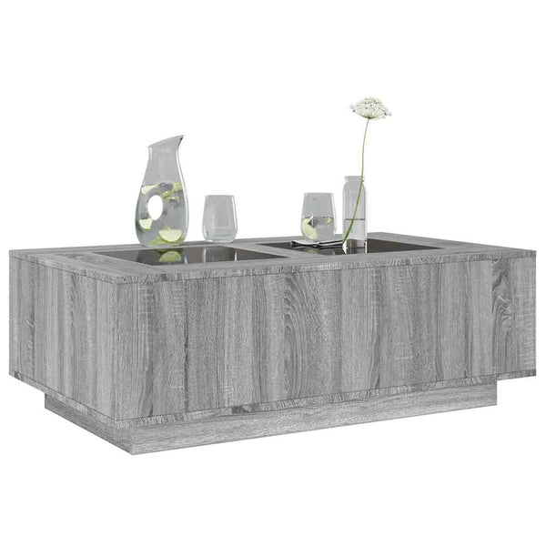 vidaXL Coffee Table with Infinity LED Sonoma Grey 116x69x40 cm