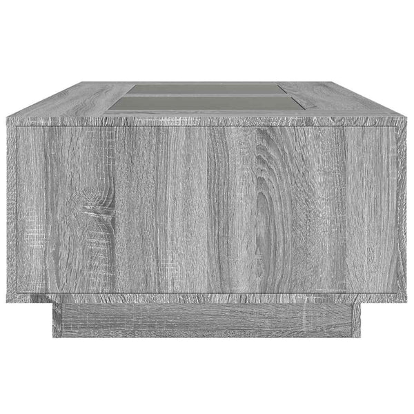 vidaXL Coffee Table with Infinity LED Sonoma Grey 116x69x40 cm