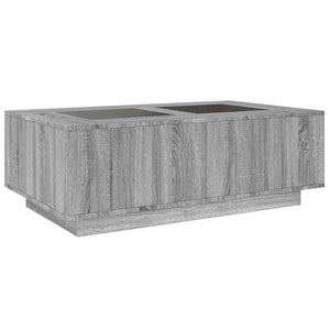 vidaXL Coffee Table with Infinity LED Sonoma Grey 116x69x40 cm