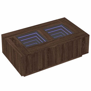 vidaXL Coffee Table with Infinity LED Brown Oak-Look 116x69x40 cm