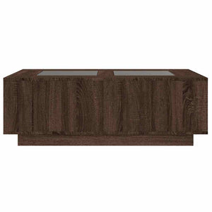 vidaXL Coffee Table with Infinity LED Brown Oak-Look 116x69x40 cm