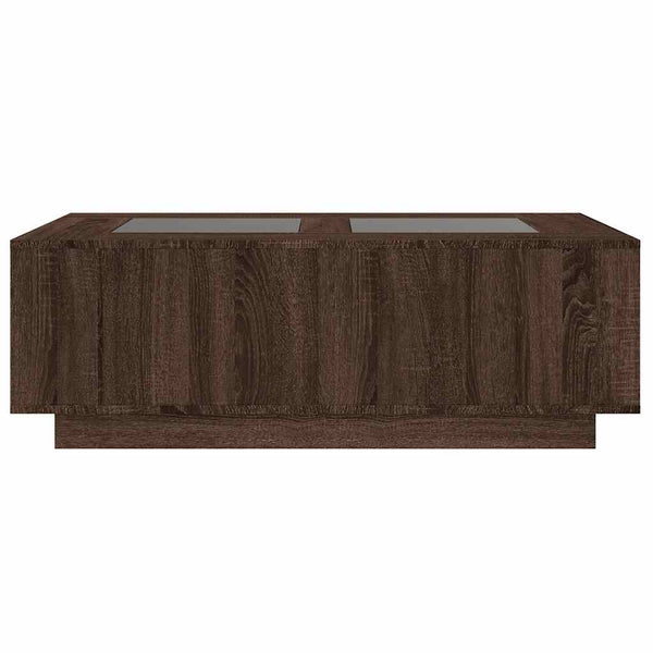 vidaXL Coffee Table with Infinity LED Brown Oak-Look 116x69x40 cm