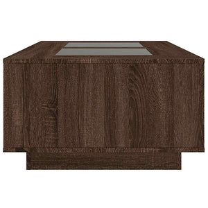 vidaXL Coffee Table with Infinity LED Brown Oak-Look 116x69x40 cm