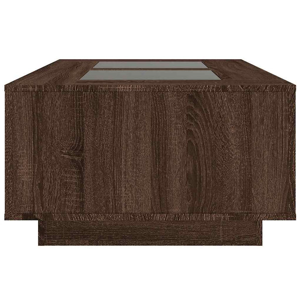vidaXL Coffee Table with Infinity LED Brown Oak-Look 116x69x40 cm