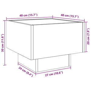 vidaXL Nightstand with Infinity LED White 40x40x30 cm
