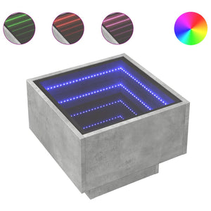 vidaXL Nightstand with Infinity LED Concrete Grey 40x40x30 cm