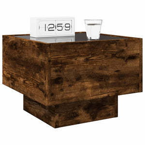 vidaXL Nightstand with Infinity LED Smoked Oak 40x40x30 cm