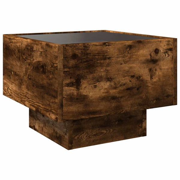 vidaXL Nightstand with Infinity LED Smoked Oak 40x40x30 cm