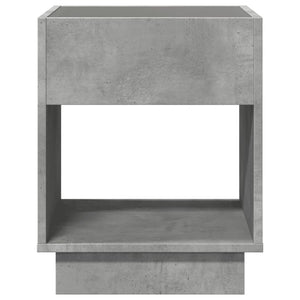 vidaXL Nightstand with Infinity LED Concrete Grey 40x40x50 cm