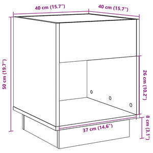 vidaXL Nightstand with Infinity LED Gray Sonoma 40x40x50 cm