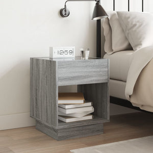 vidaXL Nightstand with Infinity LED Gray Sonoma 40x40x50 cm