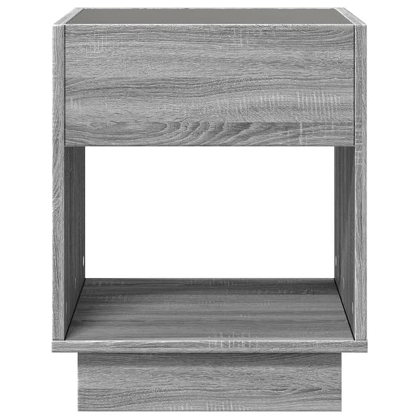 vidaXL Nightstand with Infinity LED Gray Sonoma 40x40x50 cm