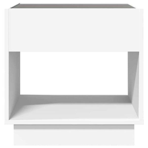 vidaXL Nightstand with Infinity LED White 50x50x50 cm