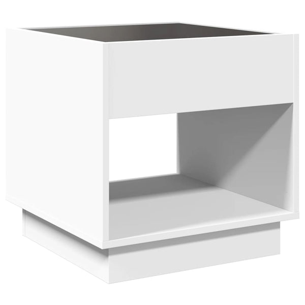 vidaXL Nightstand with Infinity LED White 50x50x50 cm