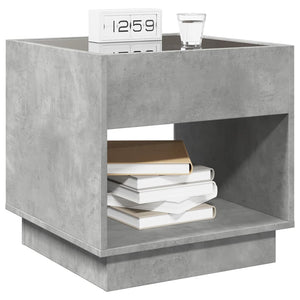 vidaXL Nightstand with Infinity LED Concrete Grey 50x50x50 cm