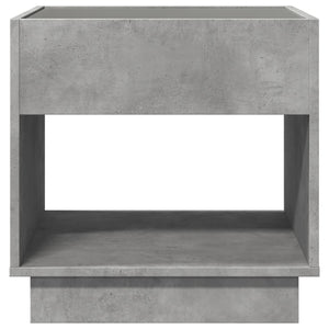 vidaXL Nightstand with Infinity LED Concrete Grey 50x50x50 cm