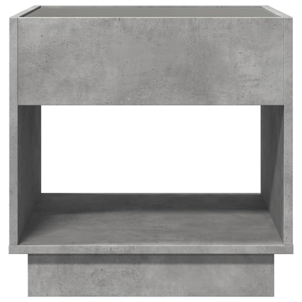 vidaXL Nightstand with Infinity LED Concrete Grey 50x50x50 cm